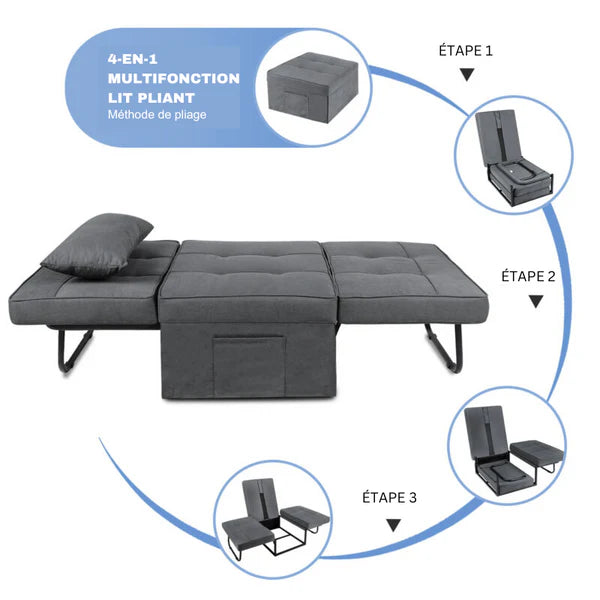 Canapé-lit pliant multifonctionnel 4 en 1